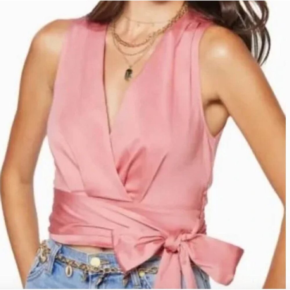 RAMY BROOK  Sleeveless Dana Wrap Top‎ in Flirt Size Medium